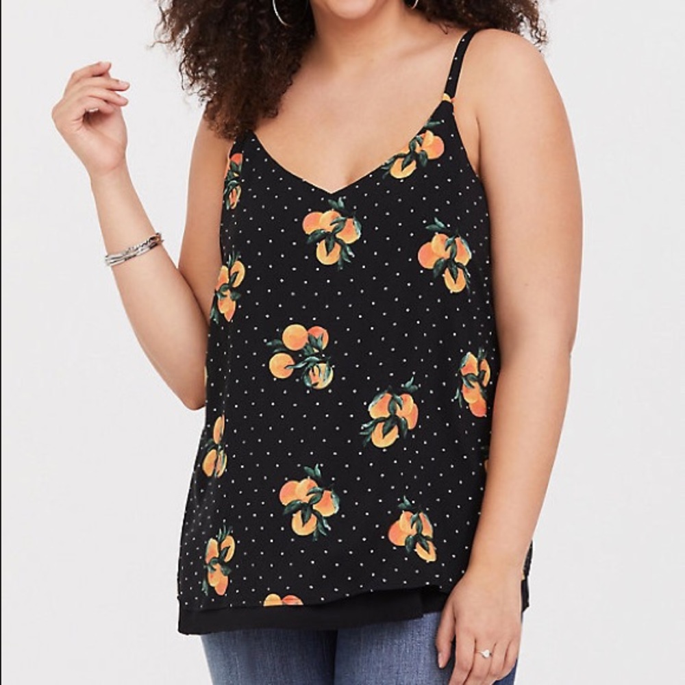 Torrid orange print polka dot cami